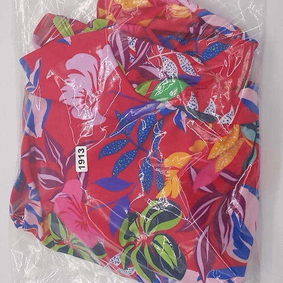 Sold! Caribbean Joe Tropical Print One Piece Swimsuit Red‎ 14 NWOT - Picture 13 of 13